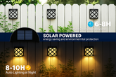 6 x LED Solar Powered Fence Wall Light – Outdoor Waterproof Warm White